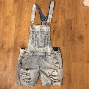 Jean short overalls
